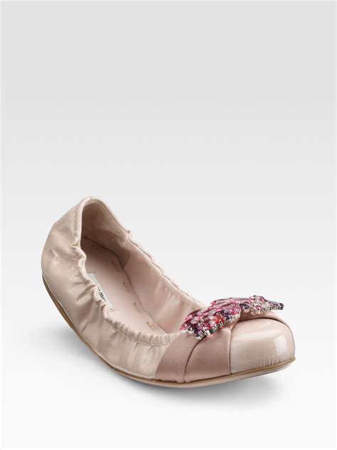 miu miu jeweled flats|bloomingdale's miumiou flat.